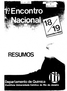 Capa do caderno de resumos do I Encontro Nacional de Química Analítica.
