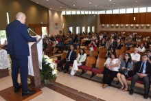 Discurso de posse do prof. Leonardo Gomes. Fotógrafo Antônio Albuquerque.