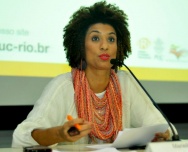 Marielle Franco em evento na PUC-Rio, em 26/05/2017. Fotógrafo Matheus Aguiar. Acervo Comunicar.