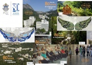 Montagem com os painéis instalados no campus.