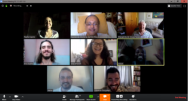 Equipe do Núcleo de Memória em reunião via Zoom, 24/03/2020.
