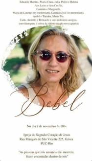 Convite para a missa de sétimo dia.